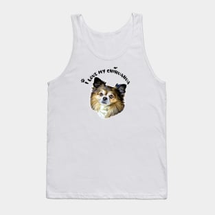 I Love my Chihuahua Cute Chihuahua Dog Face Digital Art Tank Top